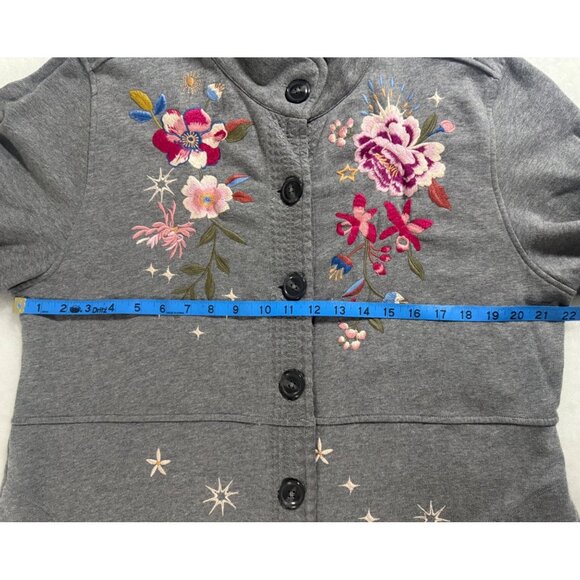 New Johnny Was Celestia Embroidered Coat Womens L Wearable Art Fairy Boho Whimsy - Picture 13 of 16